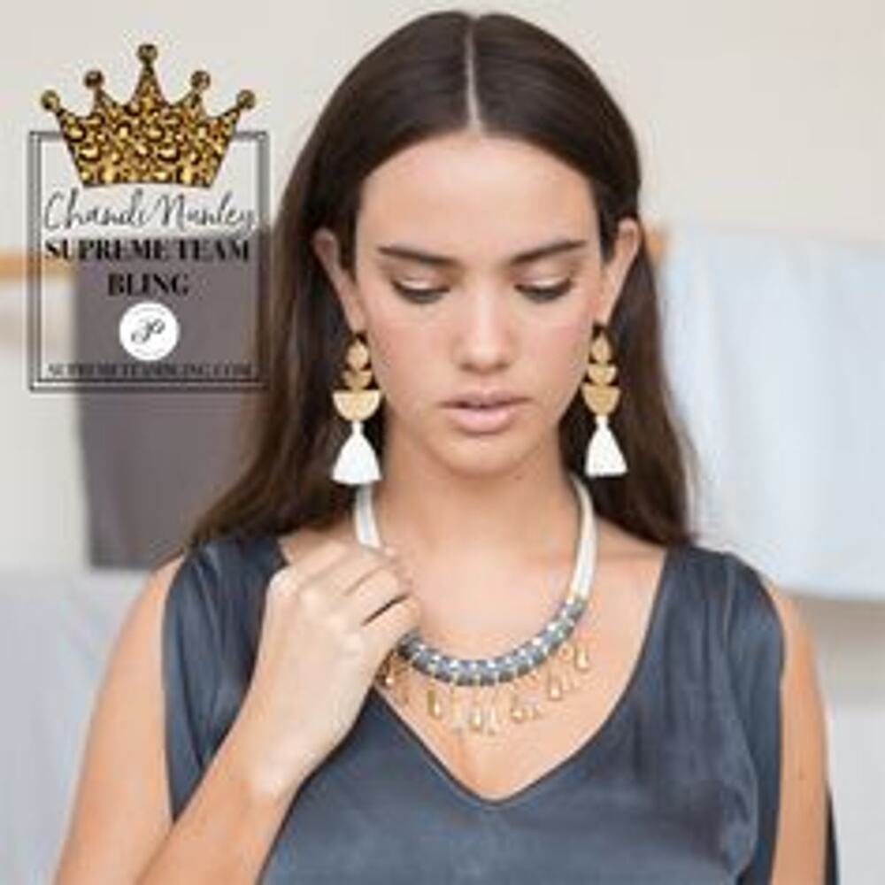 ✨ Plunder Design Ursa Double Cord Statement Necklace | Glitter Blue